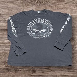 Harley-Davidson Black Skull Long Sleeve Tee